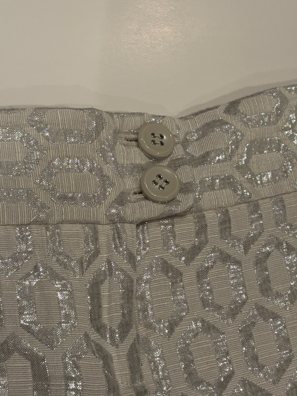 The Limited Silver Metallic Patterned Jean Shorts - Picture 4 of 5